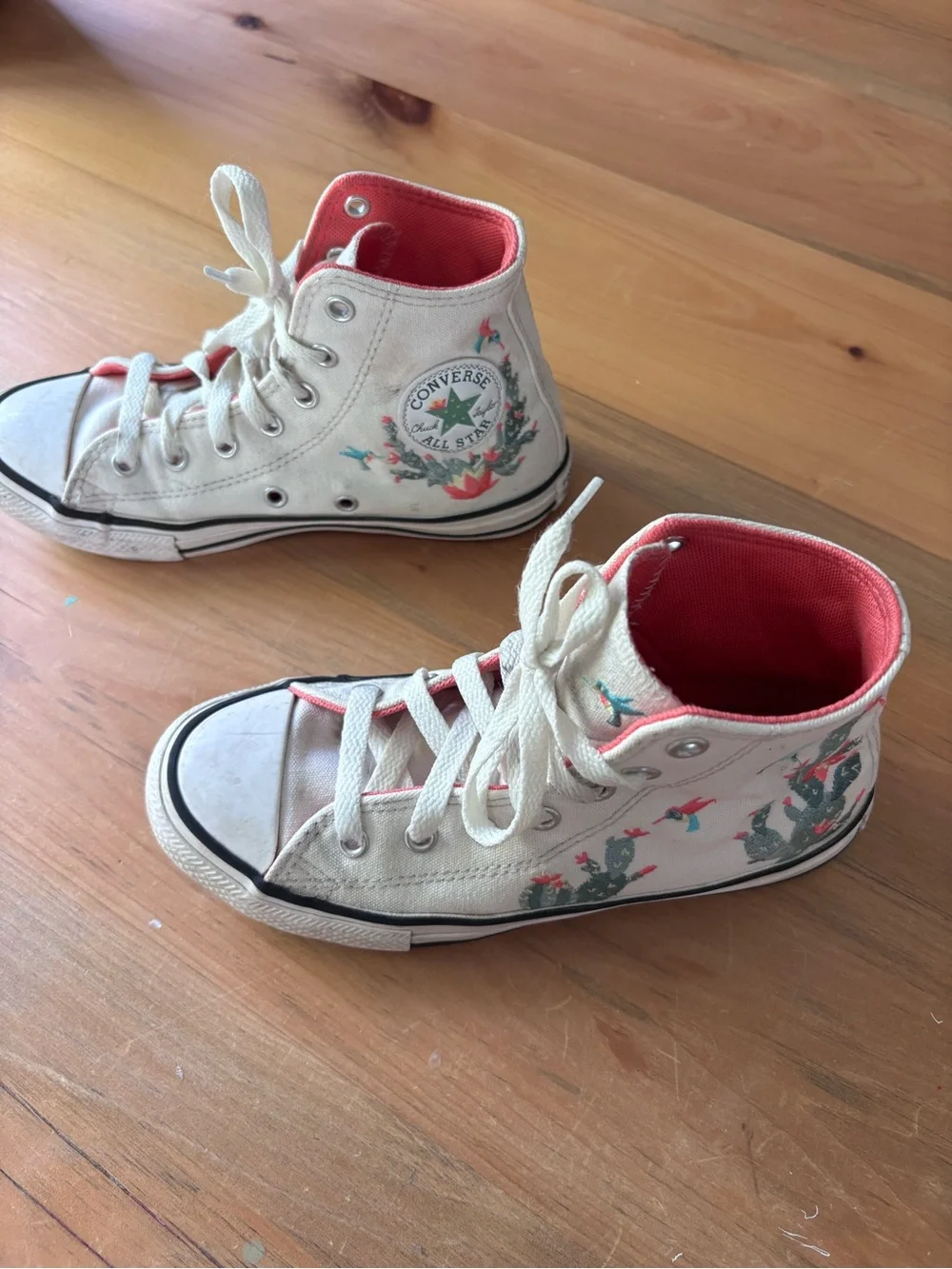 Converse Chuck Taylor High-Top Sneakers with Succulent Embroidery Kids Size 2